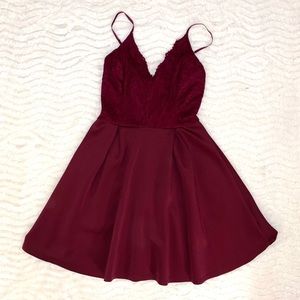 Lace Top Skater Dress